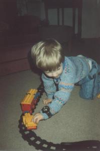 Mathew plays lego trains Spring 89