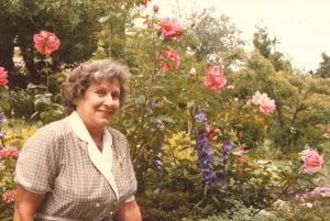 Mum amongst roses