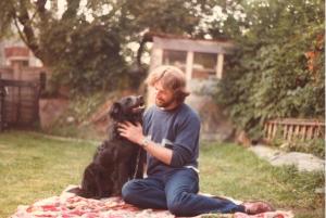 Terry with black dog