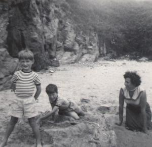 Peter Chris Mum on beach Newquay