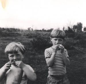 Peter and Terry in field